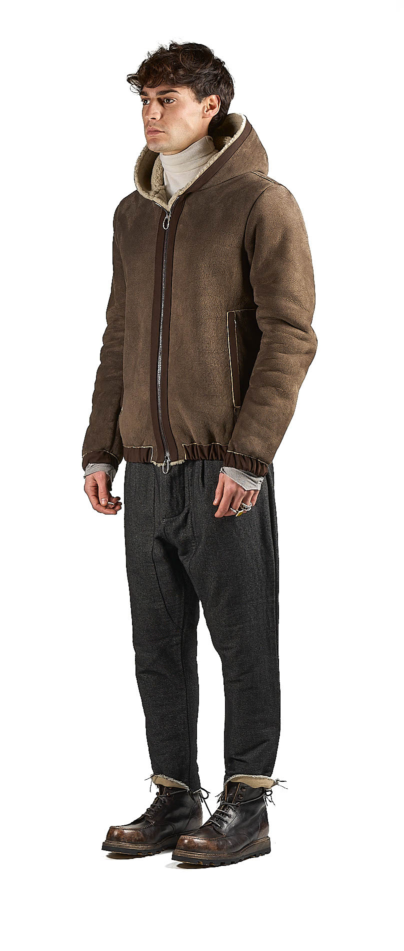 DANIELE BASTA LEATHER AND SILVER JACKET 